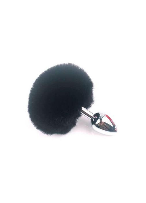 Анальная пробка с хвостиком - Чёрный - 7,5 * 2,8 см – Анальные игрушки No Brand (370611990)