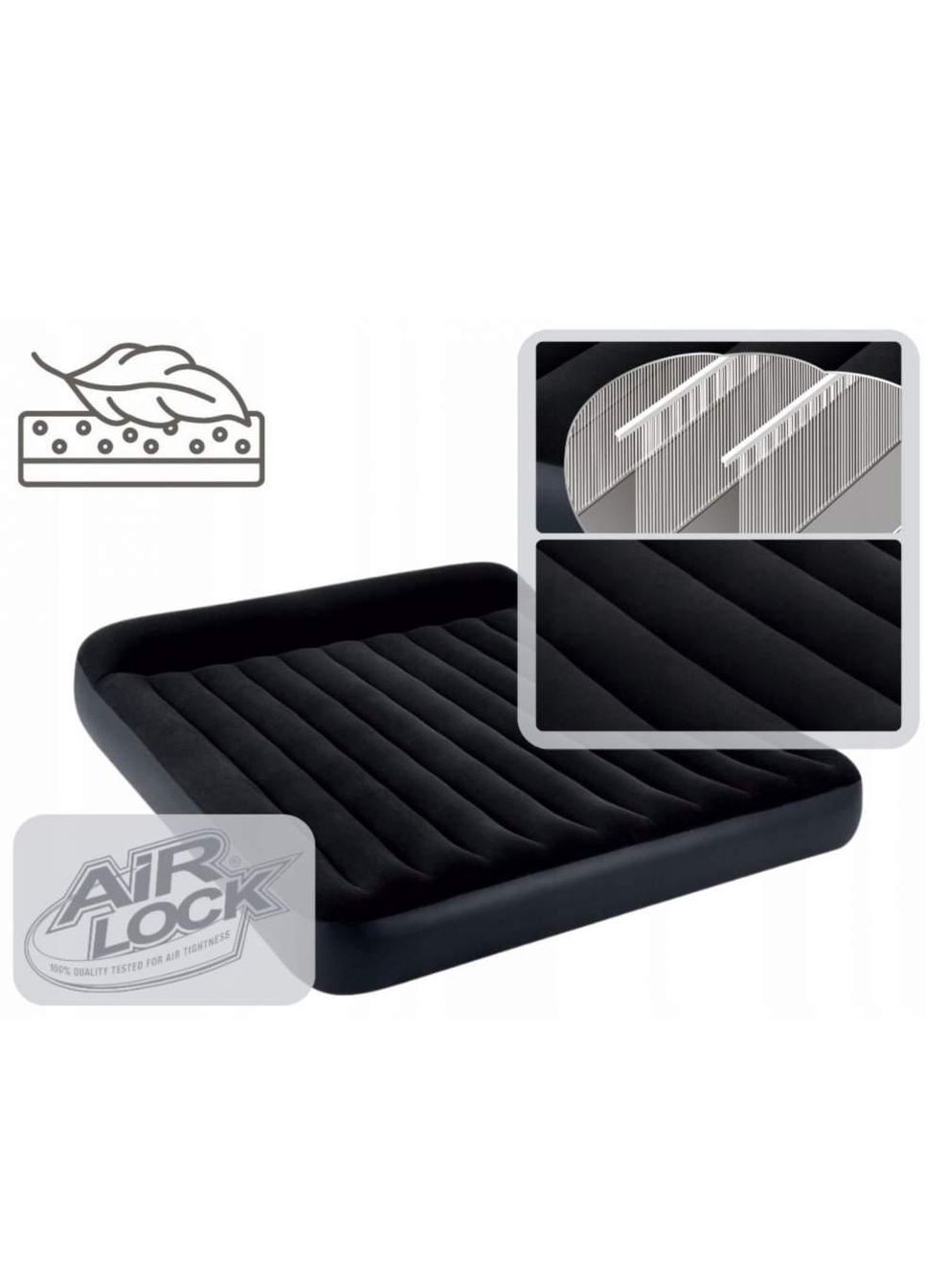 Надувной матрас 203 x 183 x 25 см. 64144 PILLOW REST CLASSIC Intex (346490537)