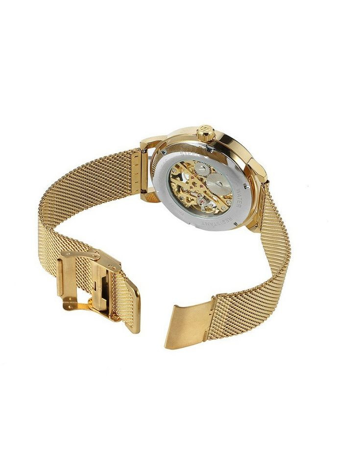 Механічний жіночий наручний годинник Золото з жовтим Forsining (336551793)