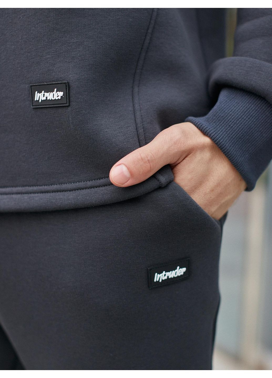 Чоловічий теплий костюм "Synergy" графітовий світшот і штани Intruder (359226990)