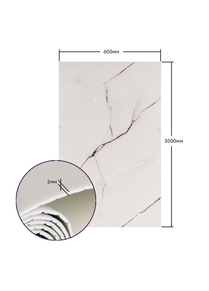 Самоклеюча стінова PET плитка в рулоні 600x3000x2mm SW-00001697 Sticker Wall (298284736)