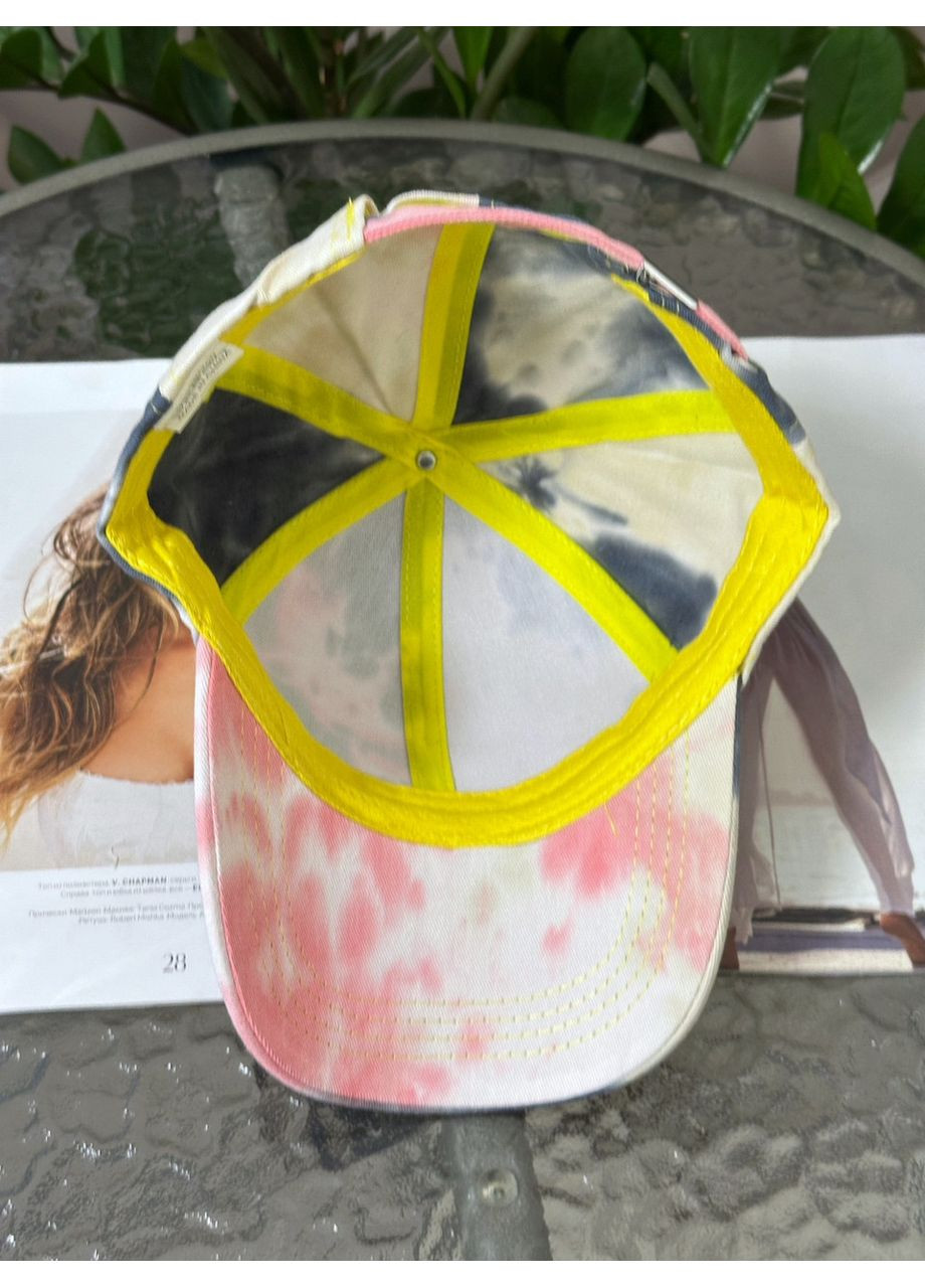 Кепка бейсболка жіноча плямиста бавовняна стильна весняно-літня рожево-сіра No Brand (350613549)