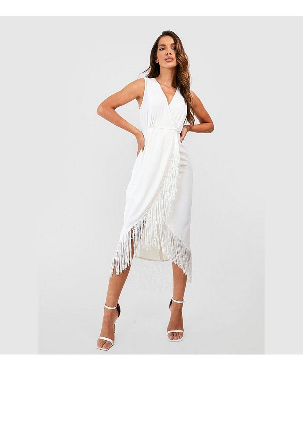 Молочна коктейльна сукня Boohoo однотонна