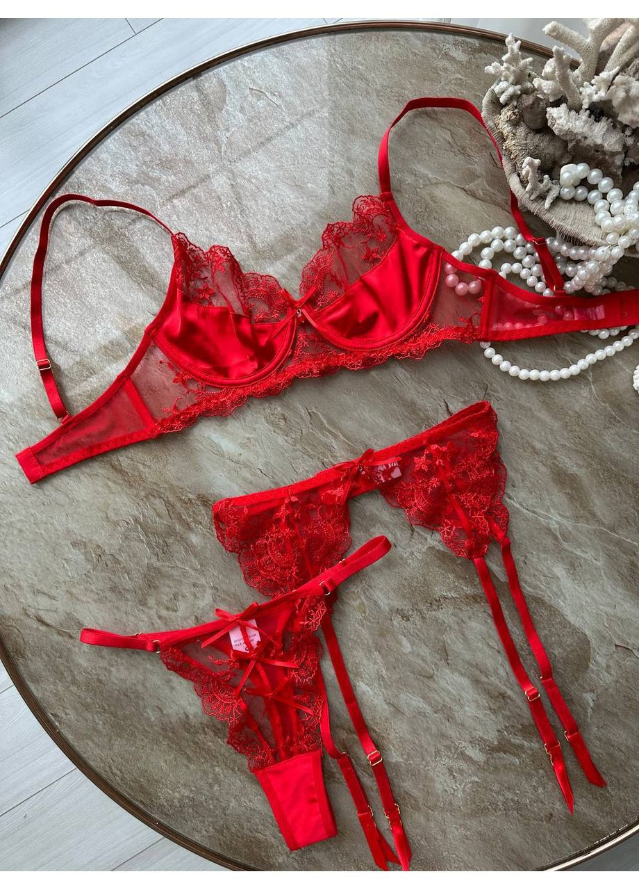 Красный балконет комплект женского белья | красная искушение, красный Vital-Textile с косточками полиэстер, эластан