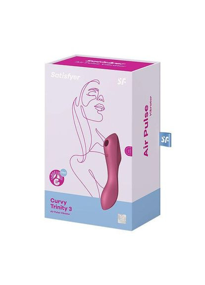 Вакуумний стимулятор з вібрацією Curvy Trinity 3, Червоний Satisfyer (372738053)