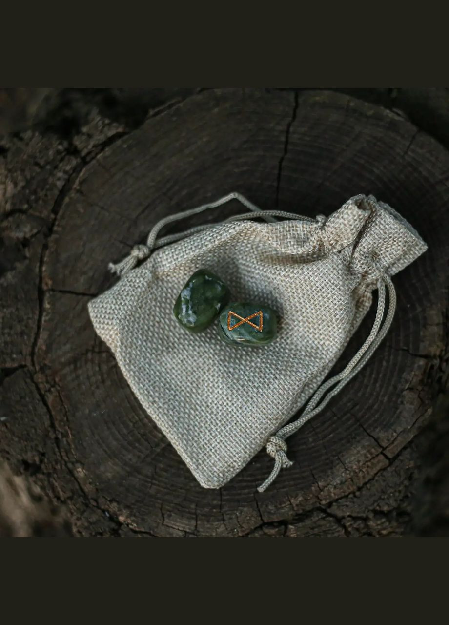 Руна Талисман Дагаз из натурального камня Жадеит d-20х15мм+- (цена за 1шт) No Brand руни (301535128)