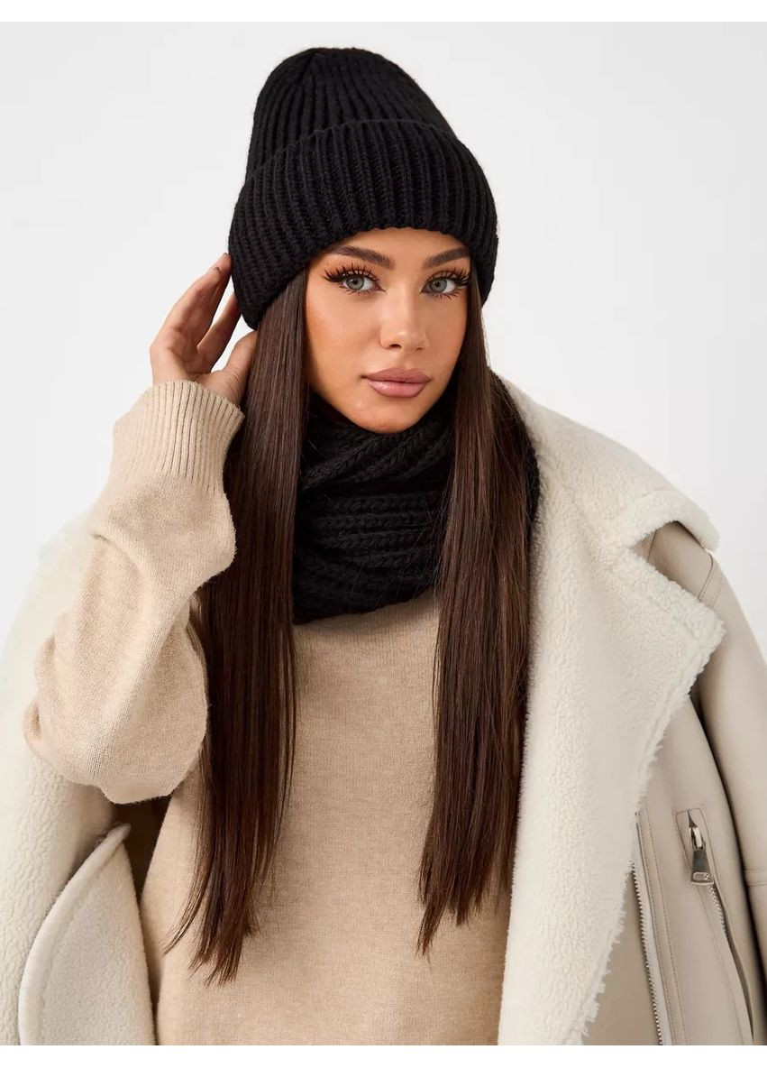 Женский зимний комплект шапка + хомут - Сандра No Brand Жіночий зимовий комплект (362185464)