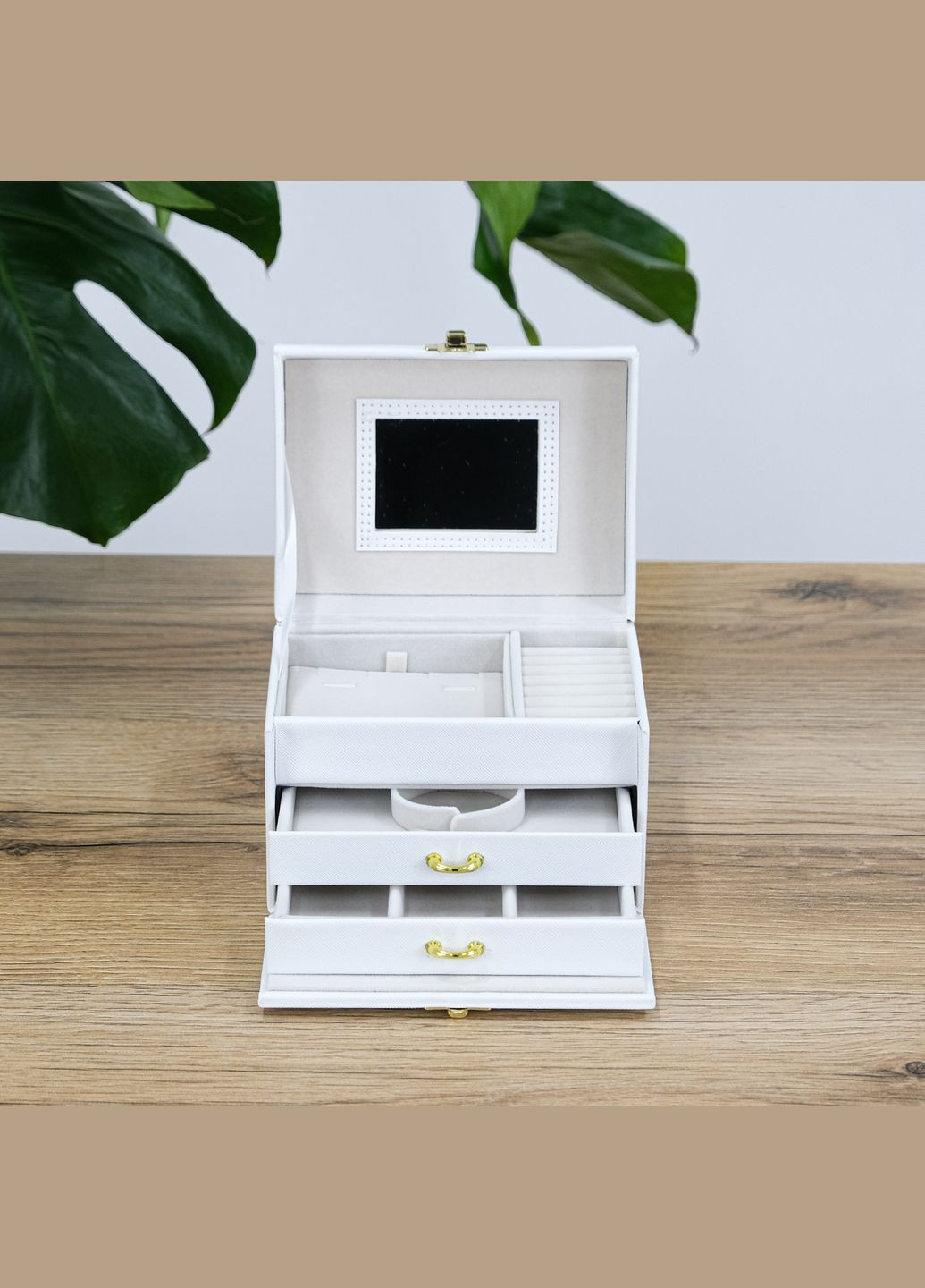 Шкатулка для прикрас біла тришарова 15*11*11 см (YHF-061-01) Гранд Презент (322190854)