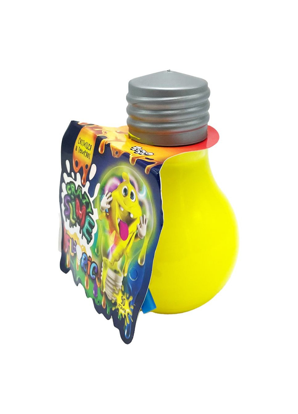 Вязкая масса лампочка Fluoric "Crazy Slime" SLM-07-01U светится в темноте Желтый Danko Toys (307838027)