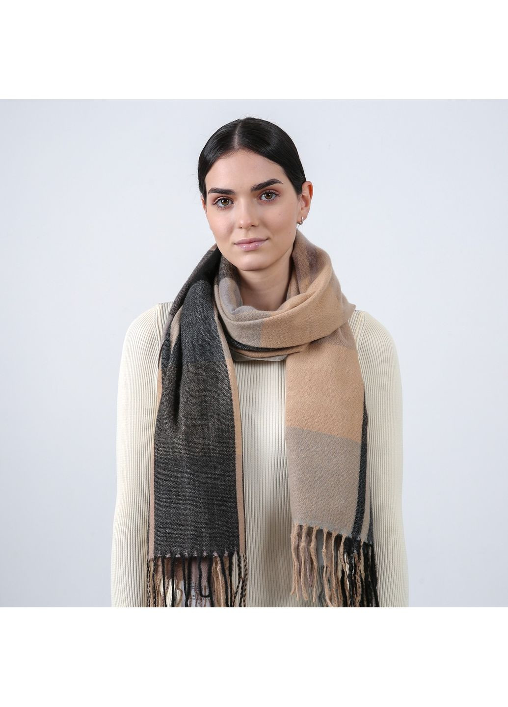 Палантин женский клетка шерсть JACKSON-2 LuckyLOOK 928-480 (368390009)