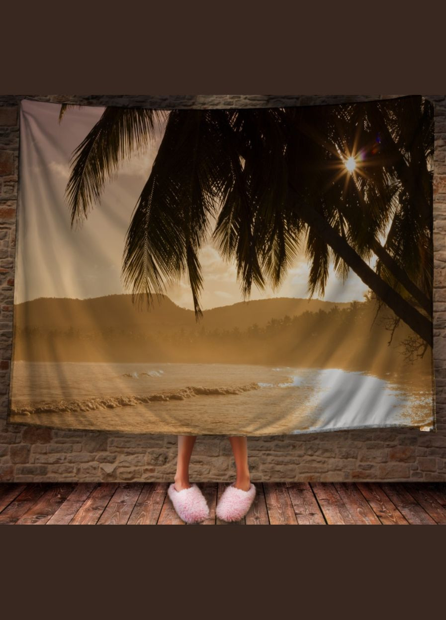 Плед с 3D принтом Морской пейзаж и пальма Перша Креативна мануфактура PERFECTUS Плед (301869066)