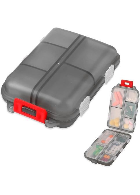 Органайзер для таблеток - таблетница Vitamin на 10 отделений, серая More (299665088)