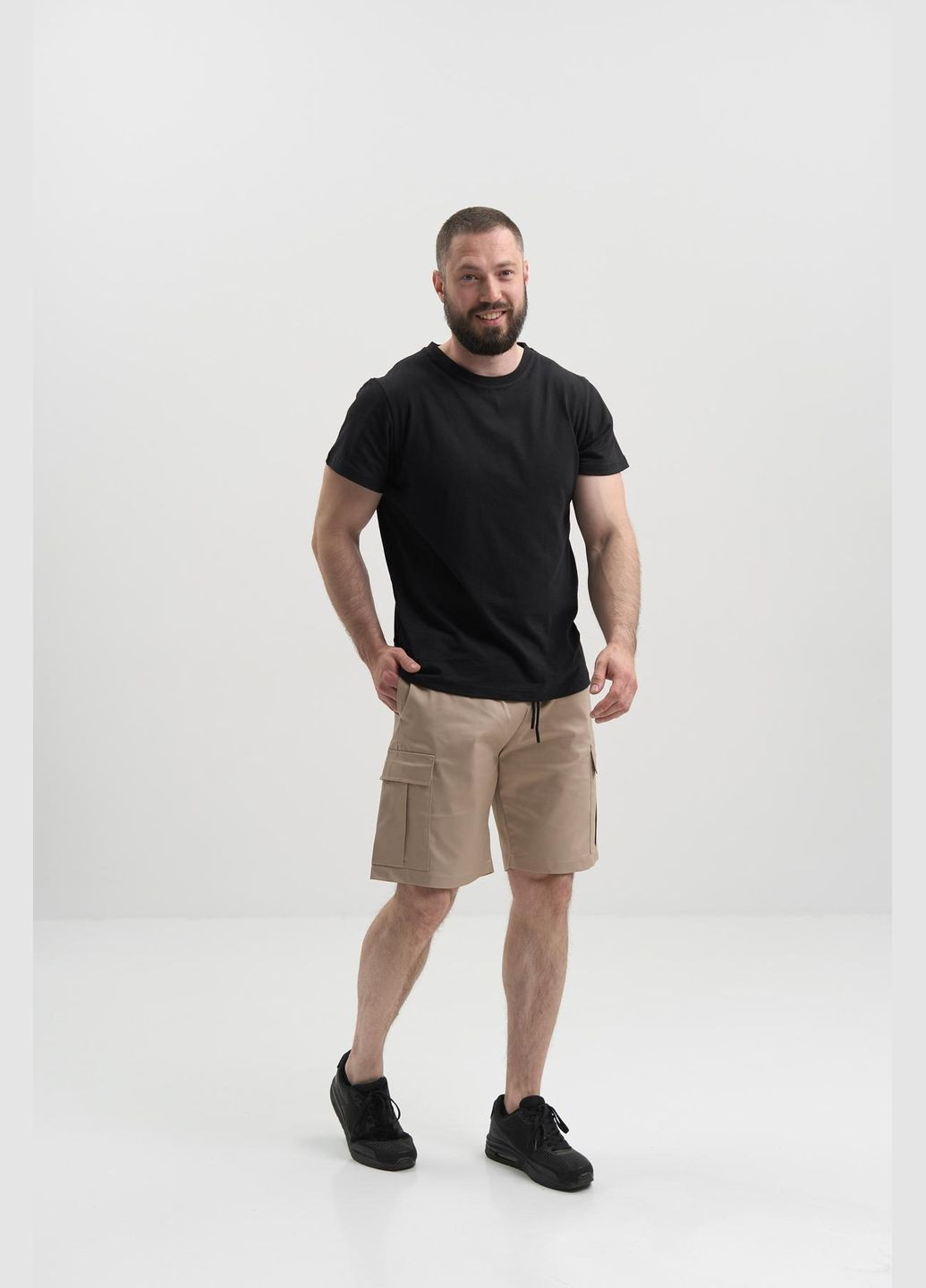 Шорти карго чоловічі Великого Розміру стрейч-котон з кишенями літо, пісочний No Brand (340108459)