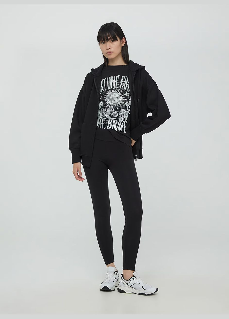 Черные демисезонные леггинсы женщин Terranova