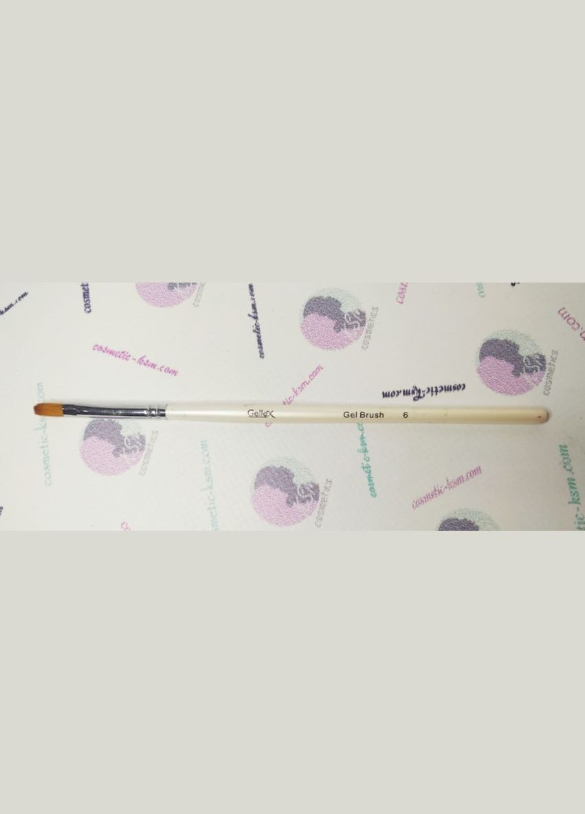 Gellex Кисть для геля №6 ровная плоская с белой ручкой No Brand (299385392)