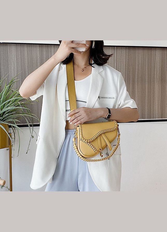 Женская мини сумочка клатч на плечо, яркая маленькая сумка бананка эко кожа Черный No Brand (298997836)