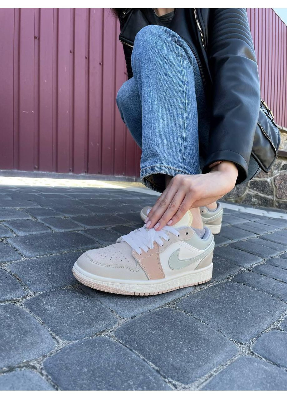 КРОССОВКИ ЖЕНСКИЕ NIKE AIR JORDAN 1 LOW BEIGE GREY НАЙК АИР ДЖОРДАН No Brand серые демисезоны (368862382)