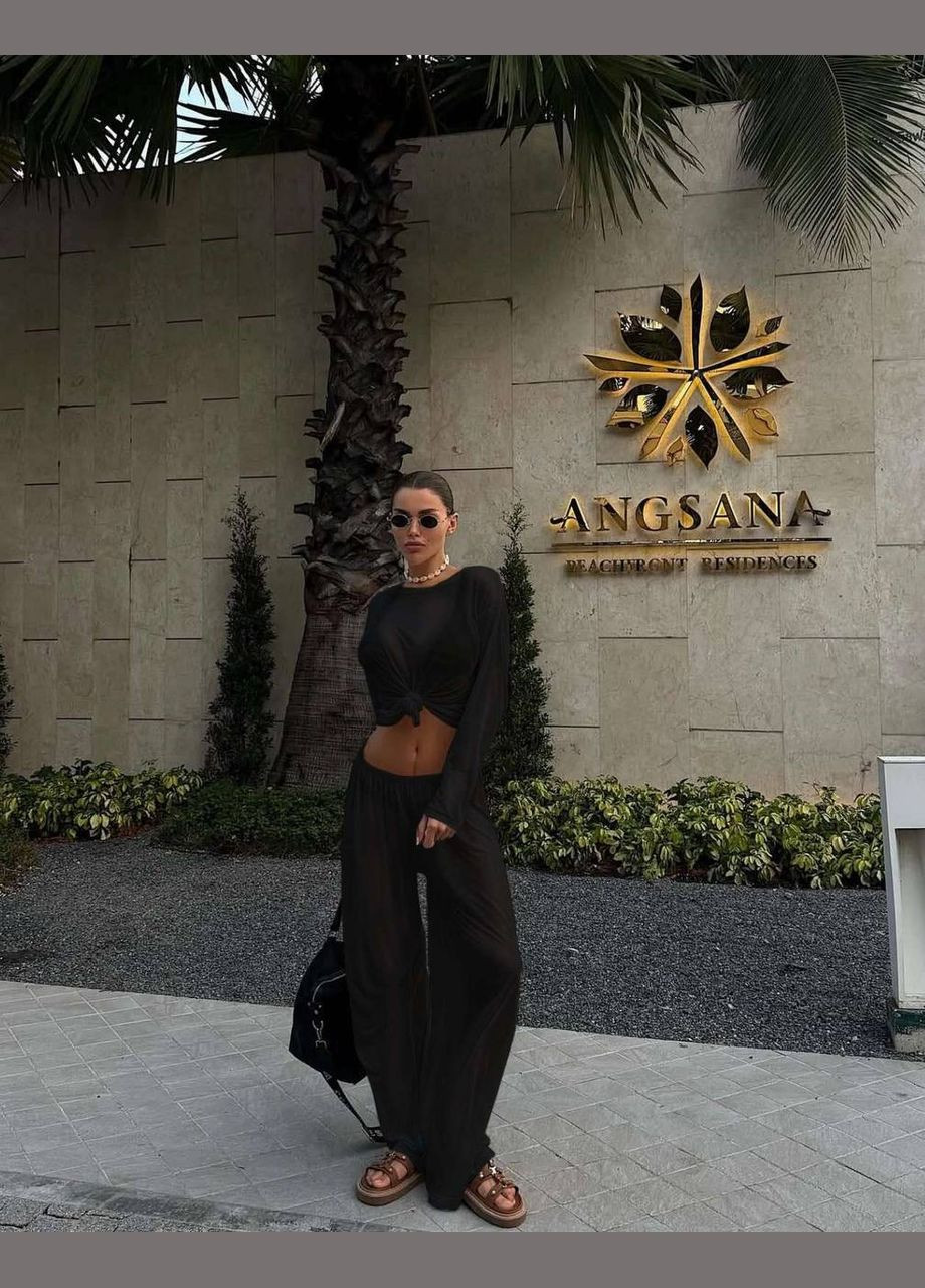 Жіночий пляжний костюм-лонгслів + штани Україна (332979807)