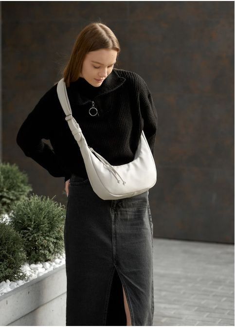 Сумка седло на плечо женская из экокожи Серый 39299 Sambag (352165848)