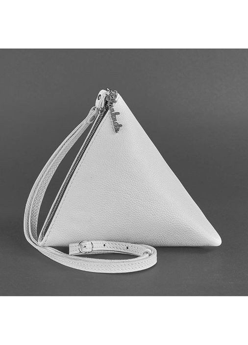 Шкіряна жіноча сумка-косметичка Піраміда біла BlankNote (348359193)