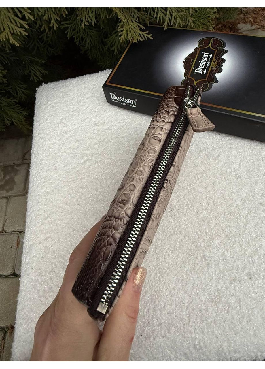 Гаманець-купюрник жіночий натуральна шкіра матова кроко градієнт на магнітах (412-830) Desisan (371736236)