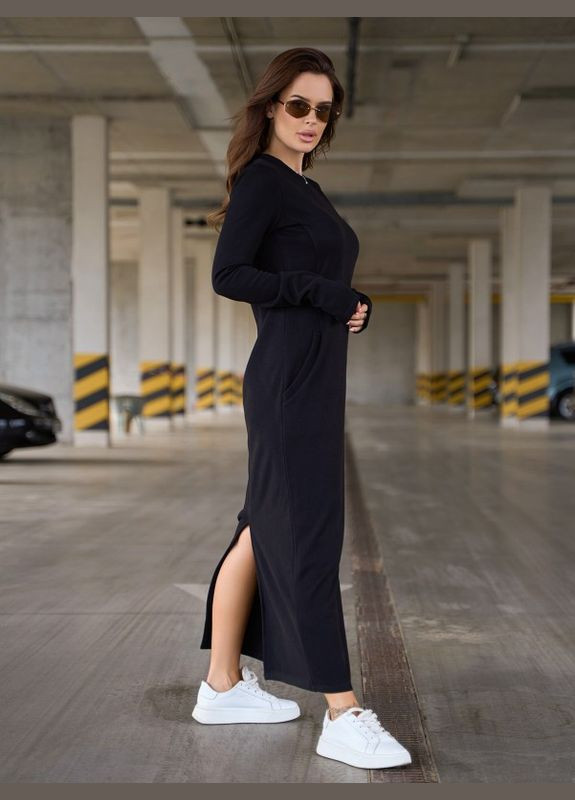 Чорна сукня 14840 чорна ISSA PLUS однотонна