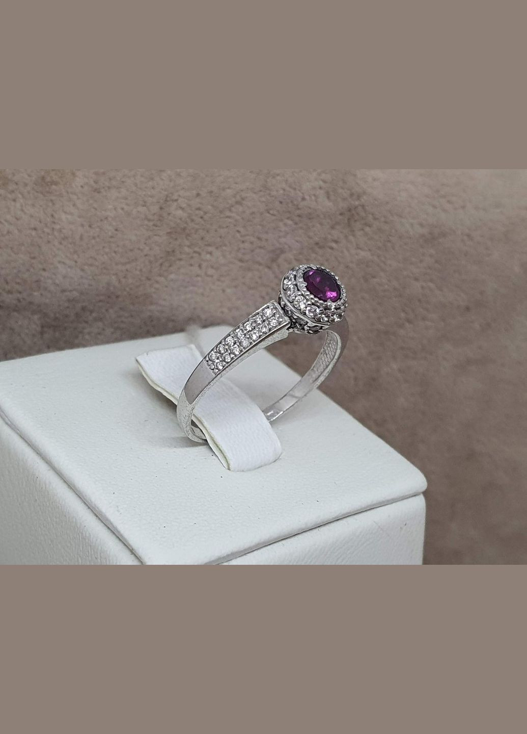 Серебряные серьги с фианитами и родолитом. 1676/9Р-ROD AGNI (327416553)