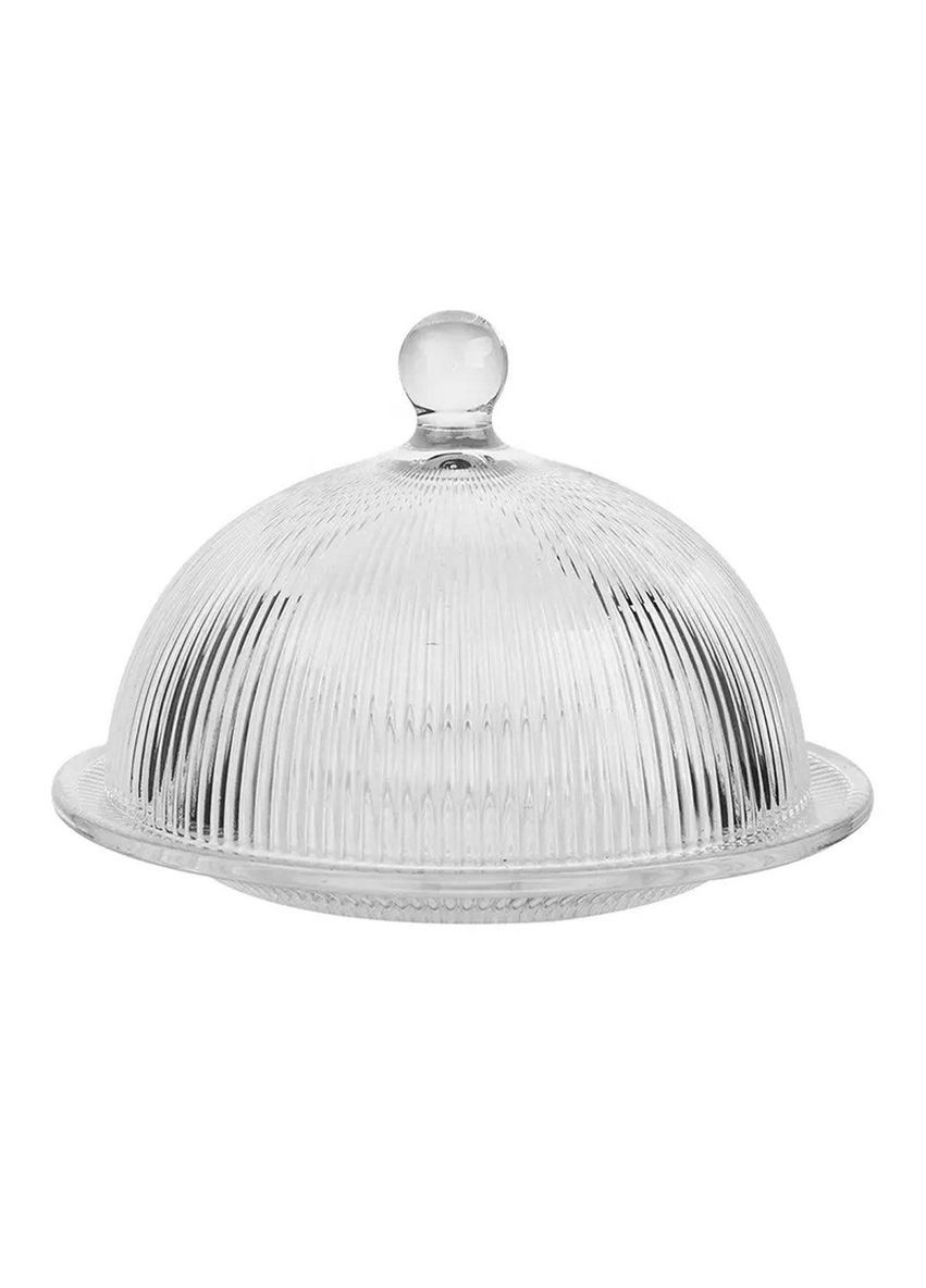 Стеклянное прозрачное сервировочное блюдо с крышкой для десертов, выпечки, фруктов Ø 20 см Yiwu (360454921)