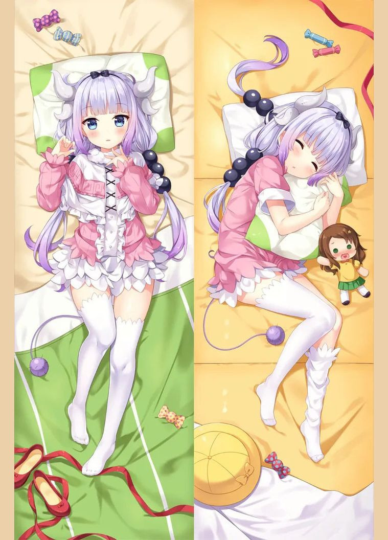 Подушка дакимакура двухсторонняя Kanna Kamui - Kobayashi-san Chi no Maid Dragon 100см No Brand (327842936)