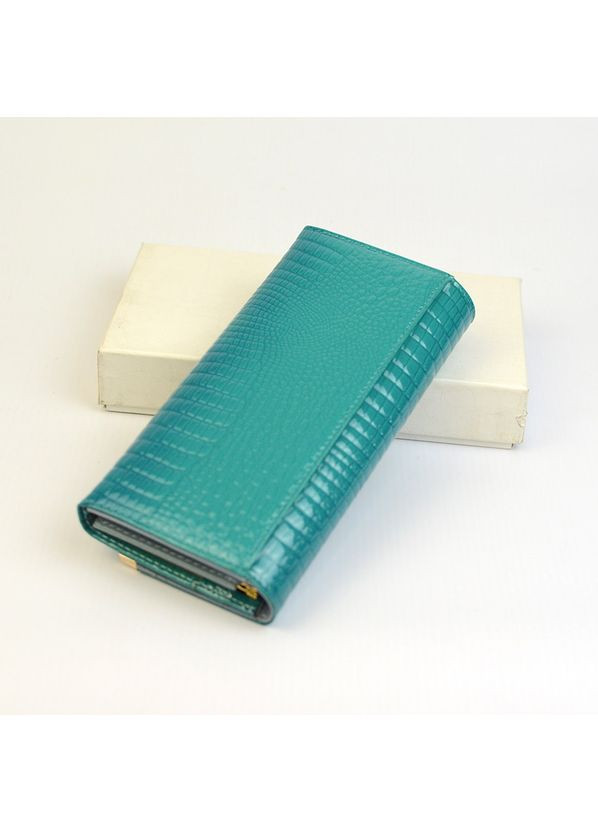 Бірюзовий жіночий лаковий шкіряний гаманець на кнопці Balisa (360989546)