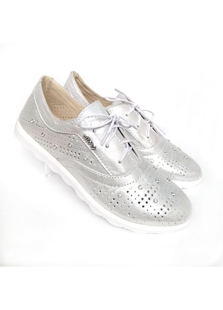 Серебристые кеды женские кожаные серебристого цвета, со стразами. размер 37-23,5см Slip