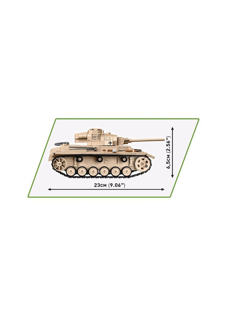 Конструктор Вторая Мировая Война Танк Panzer III, 780 деталей (m244860) Cobi Друга Світова Війна Танк Panzer III, 780 деталей (367066131)