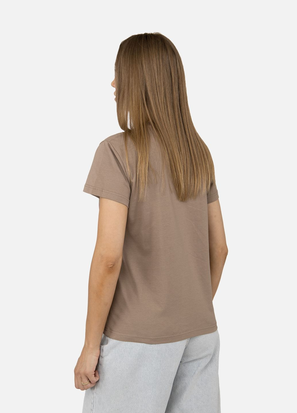 Жіноча футболка з коротким рукавом колір капучино CB-00253766 Yuki - (314910219)