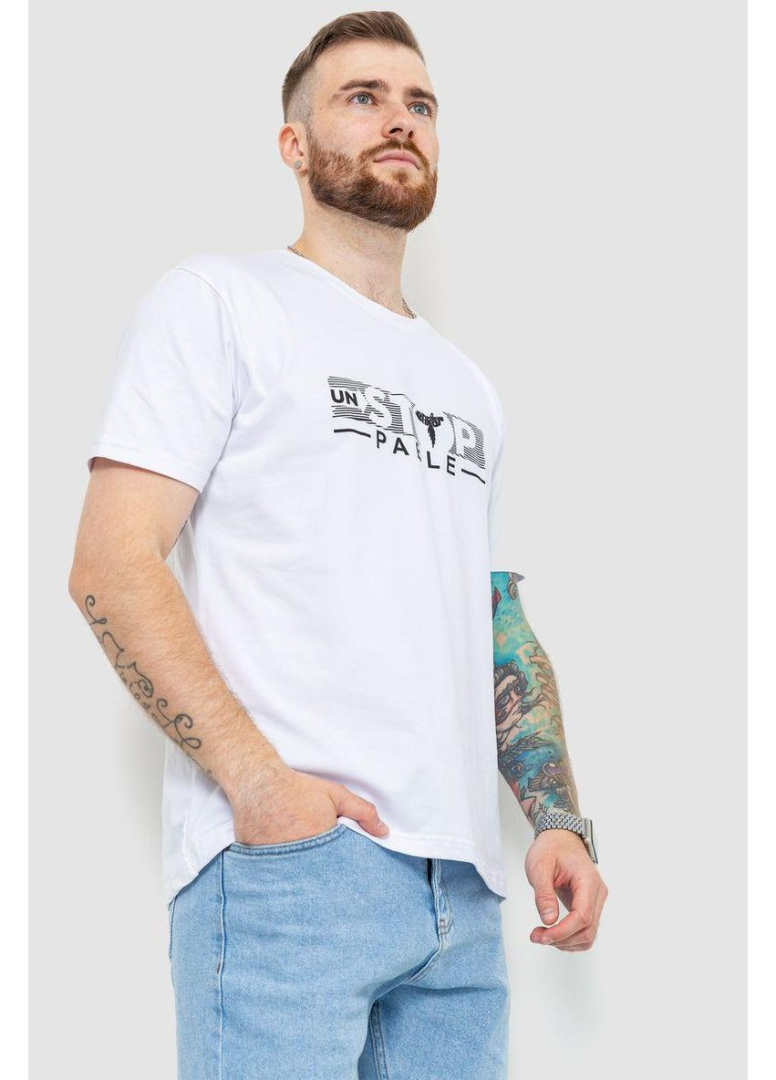 Белая футболка мужская батал, цвет черный, 208r014 Ager