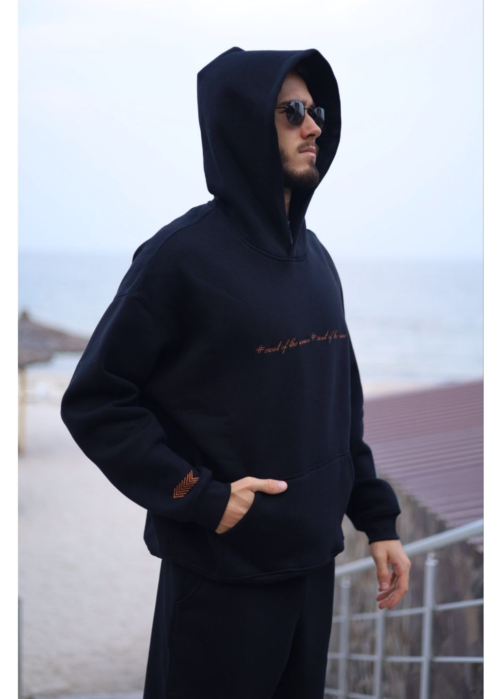 Теплий чоловічий спортивний костюм трикотаж на флісі кенгуру No Brand (358931743)