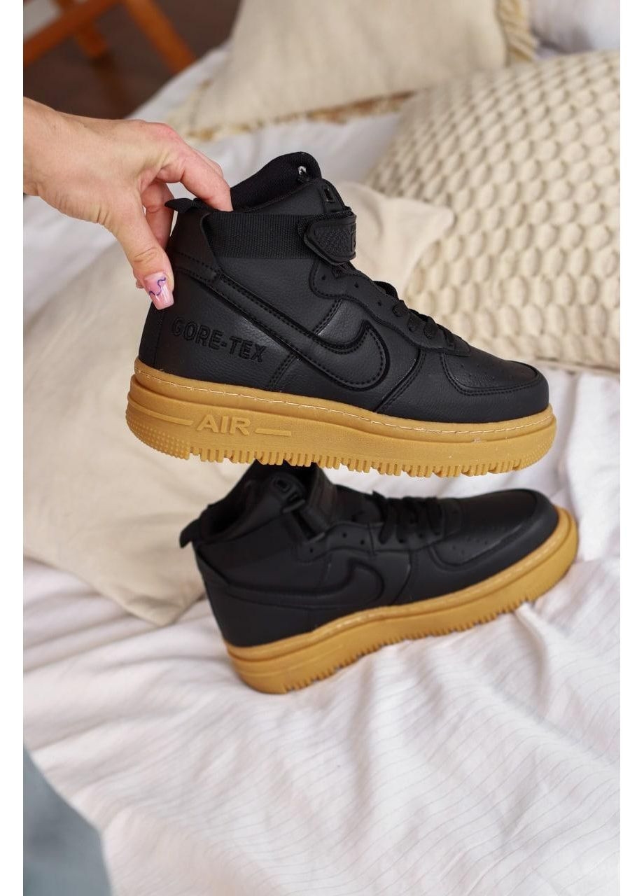 КРОССОВКИ ЖЕНСКИЕ NIKE GORE-TEX BLACK BROWN НАЙК No Brand чёрные демисезоны (367167957)