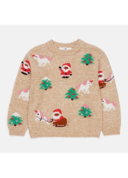 Бежевый зимний свитер H&M