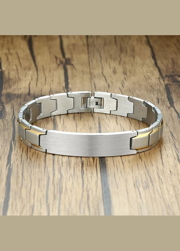 Металлический браслет с гравировкой на подарок золотой рамке. Индивидуальная гравировка на браслете No Brand (300672522)