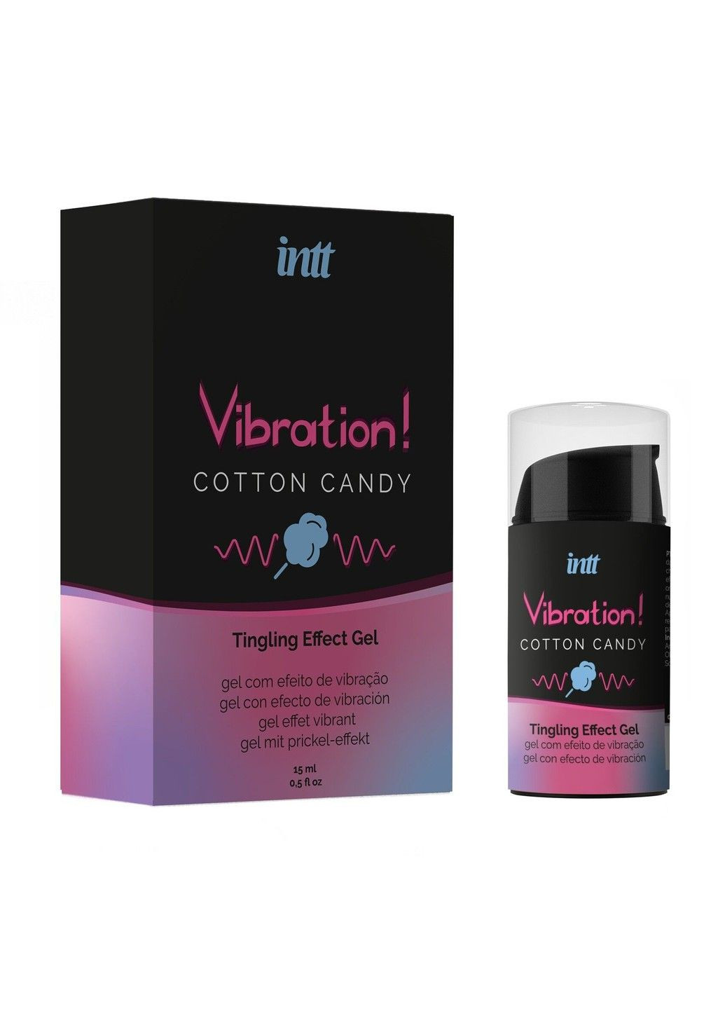 Жидкий вибратор Intt Vibration Cotton Candy (15 мл), густой гель, очень вкусный, действует до 30 мин Bijoux Indiscrets (292555683)