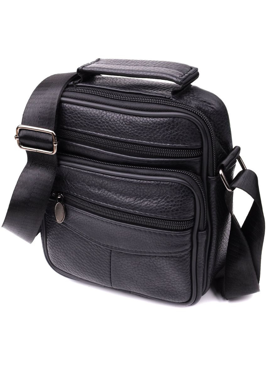 Практичная вертикальная сумка с ручкой для мужчин из натуральной кожи 22864 Vintage (329148892)