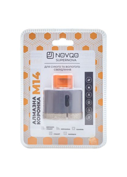 Алмазная коронка Supernova 55 мм (М14) для плитки, керамогранита и розеток коронка по керамограниту Novqo (370387058)