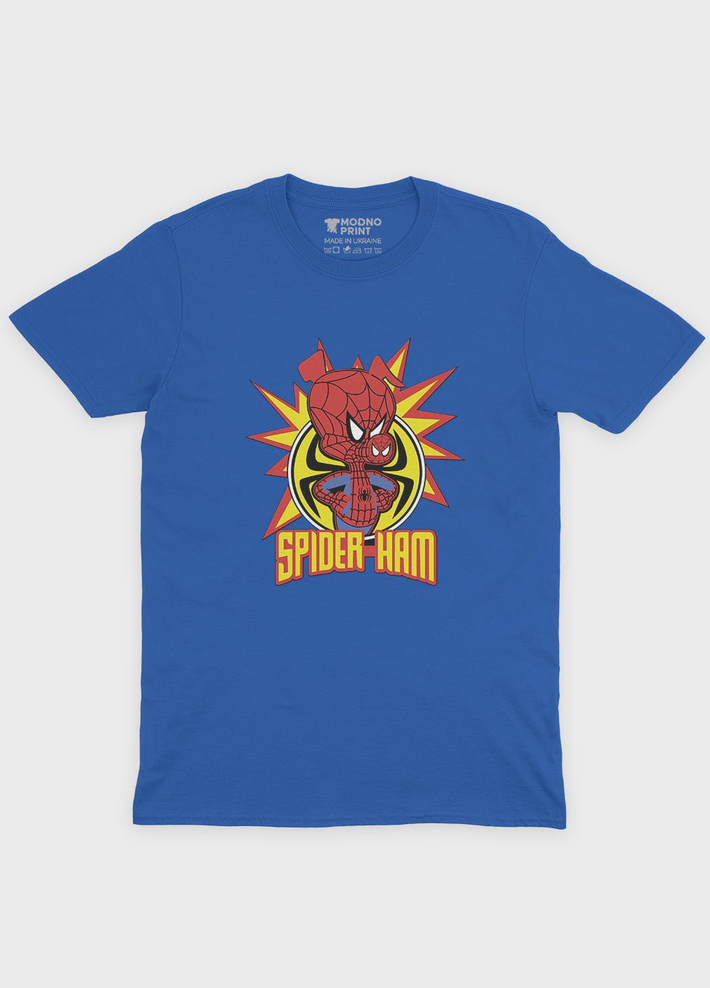 Синя демісезонна футболка для хлопчика з принтом супергероя - людина-павук (ts001-1-brr-006-014-035-b) Modno