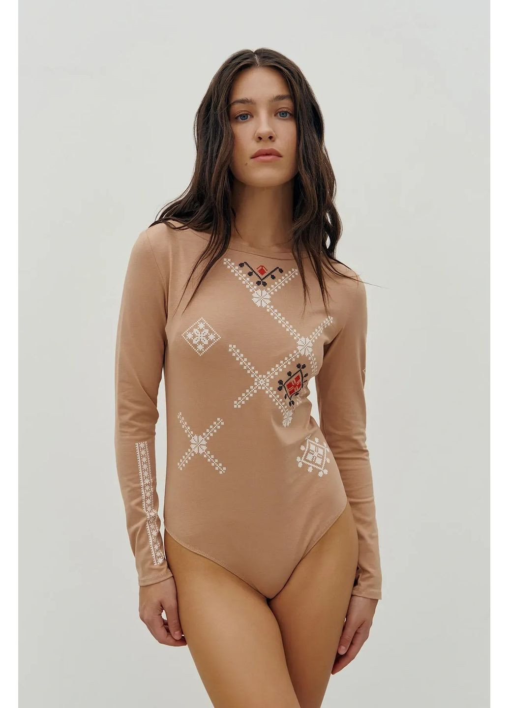 Боді з українським орнаментом, колір Бежевий Rica Mare (367831748)