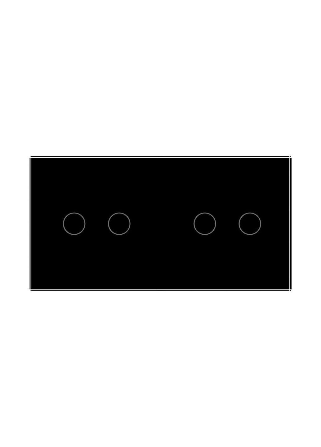 Розумний сенсорний ZigBee вимикач 4 сенсора (2-2) чорний скло (VL-C702Z/C702Z-12) Livolo (370984938)