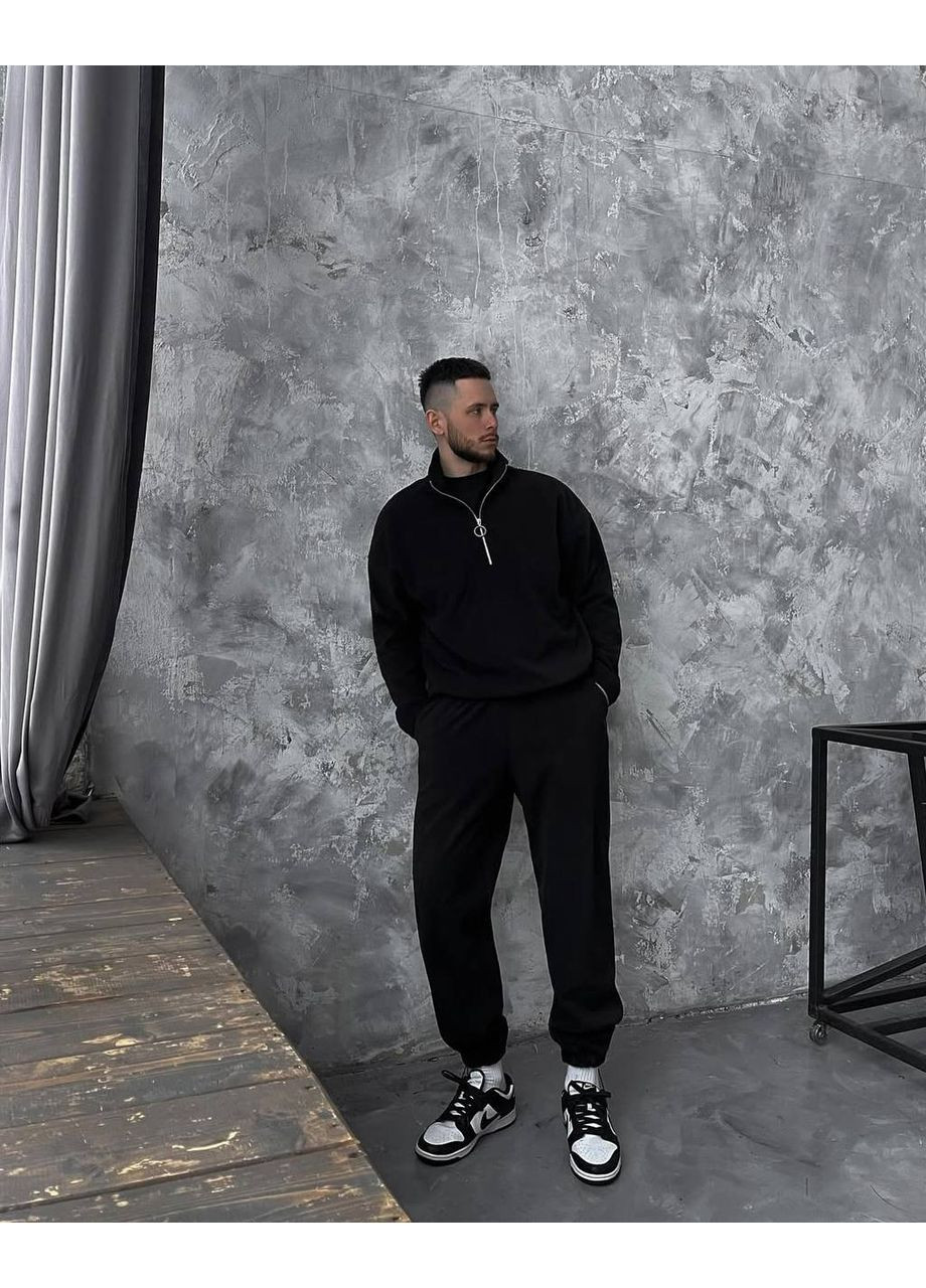 Чорний зимній термо костюми з щільного флісу – максимум тепла та стилю! брючний queensleep_7km 077 M