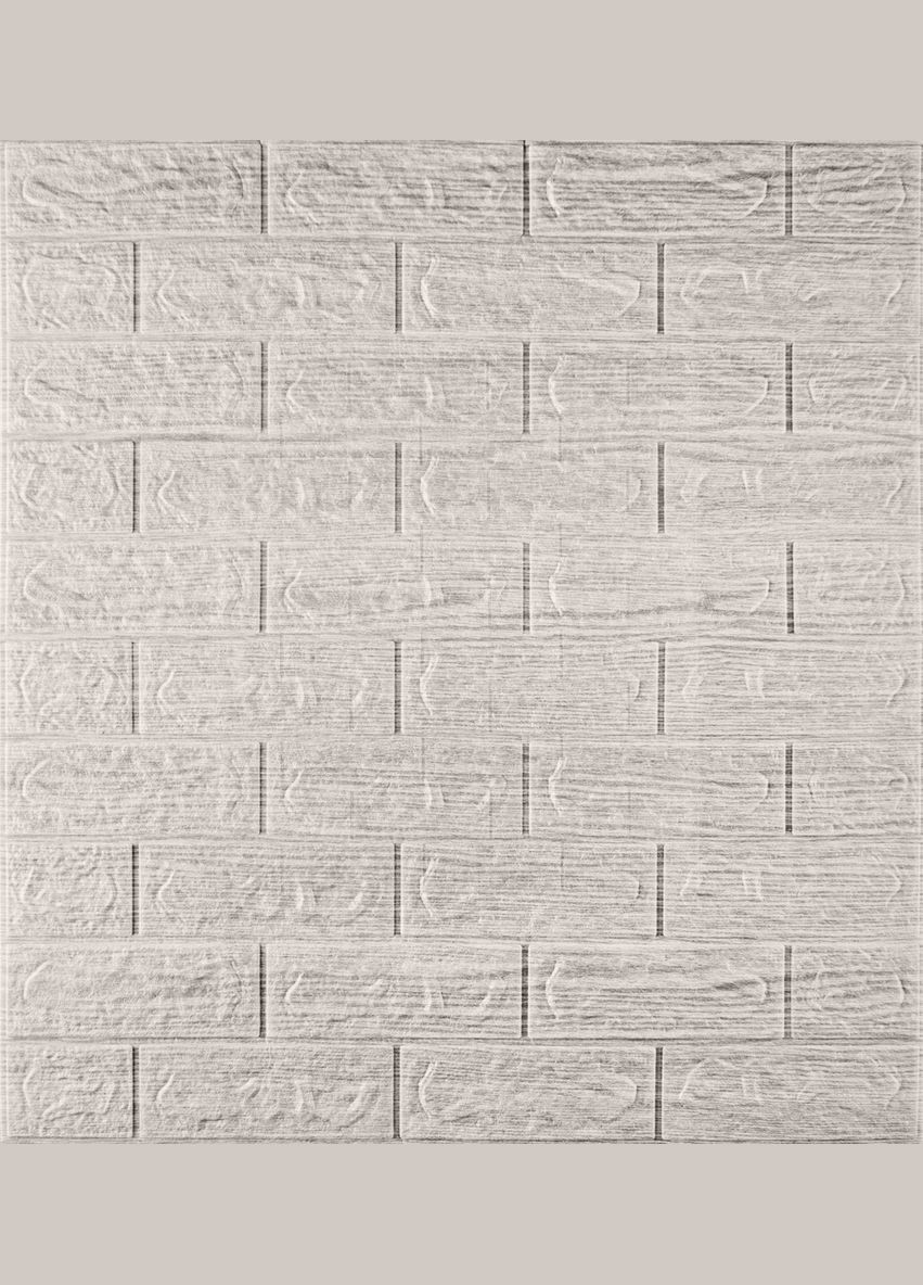 Самоклеюча 3D панель під цеглу Світло-сіра смужка 700х770х5мм 3D Loft (300241620)