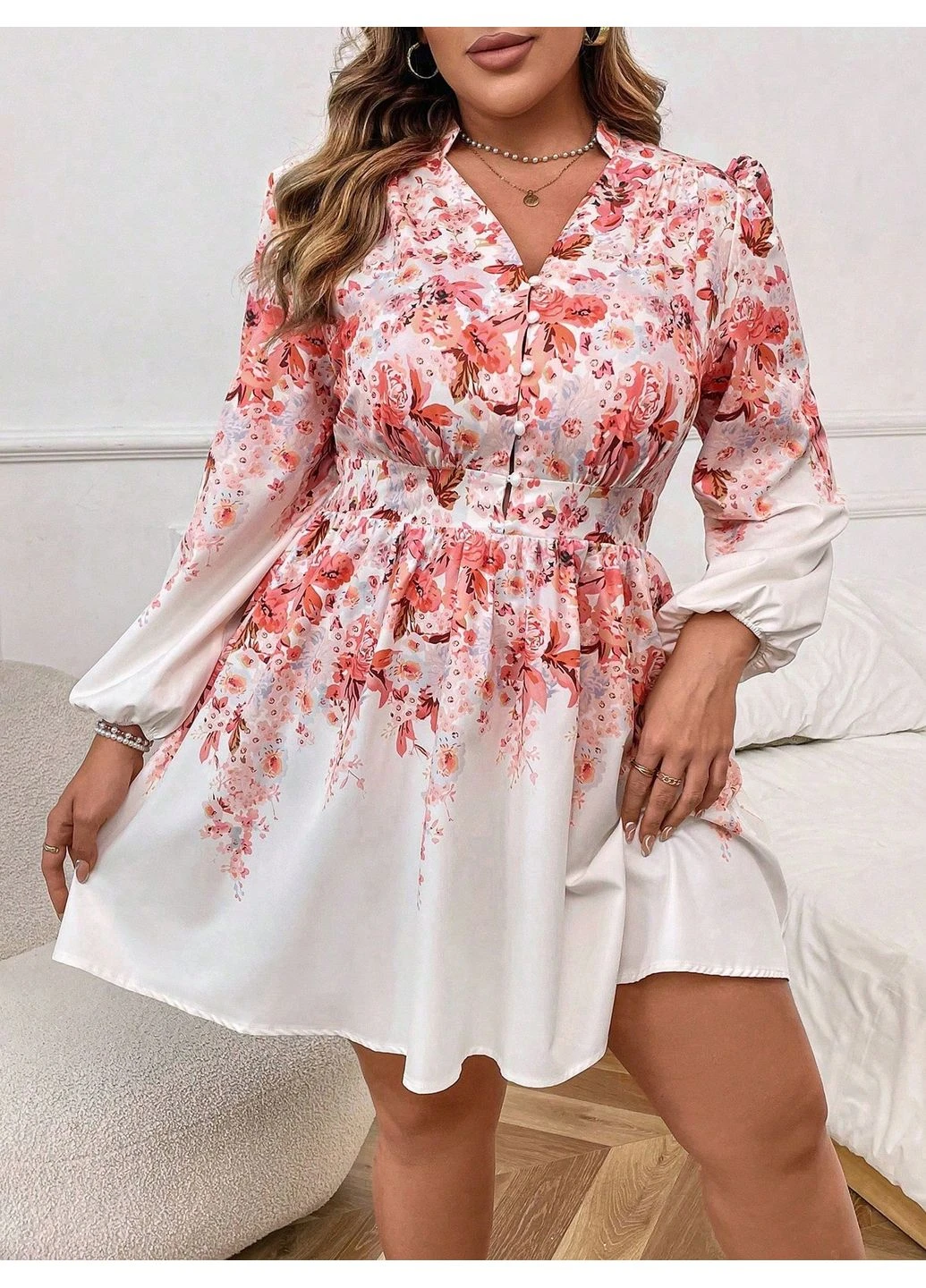 Білий сукня SHEIN