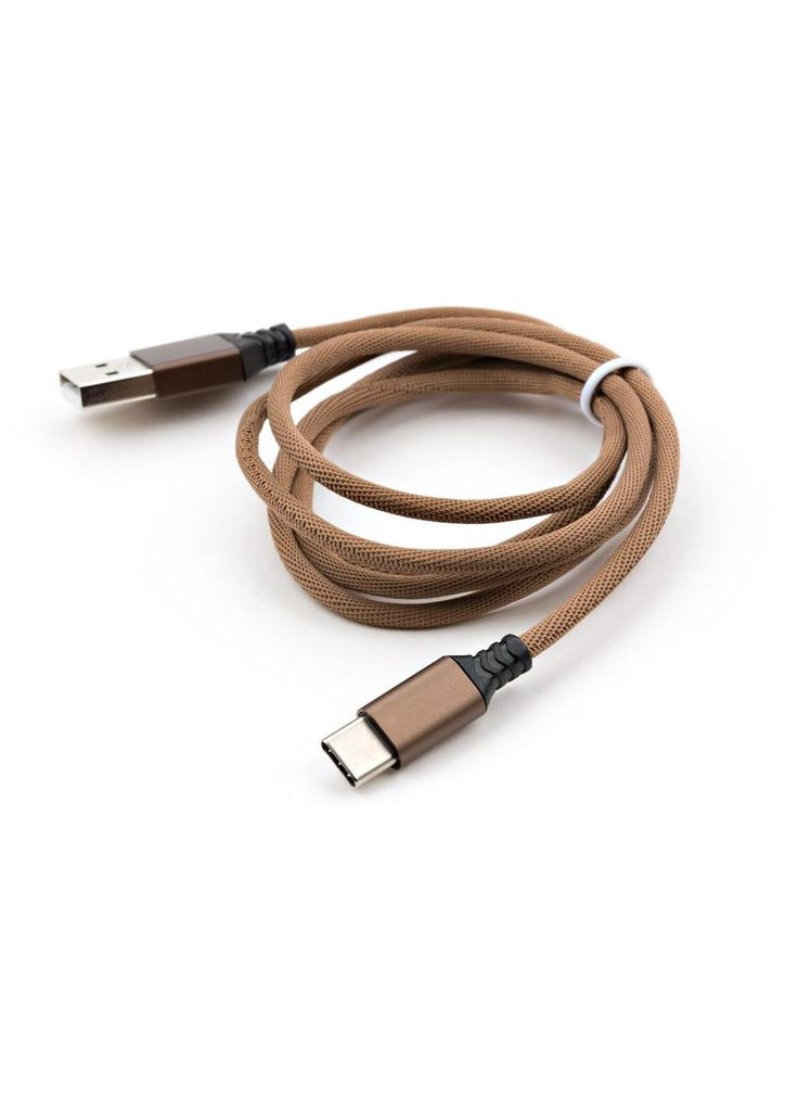 Дата кабель USB 2.0 AM to Type-C nylon 1m brown (m436947) Vinga USB 2.0 AM to USB-C 1.0m nylon brown (367071387)