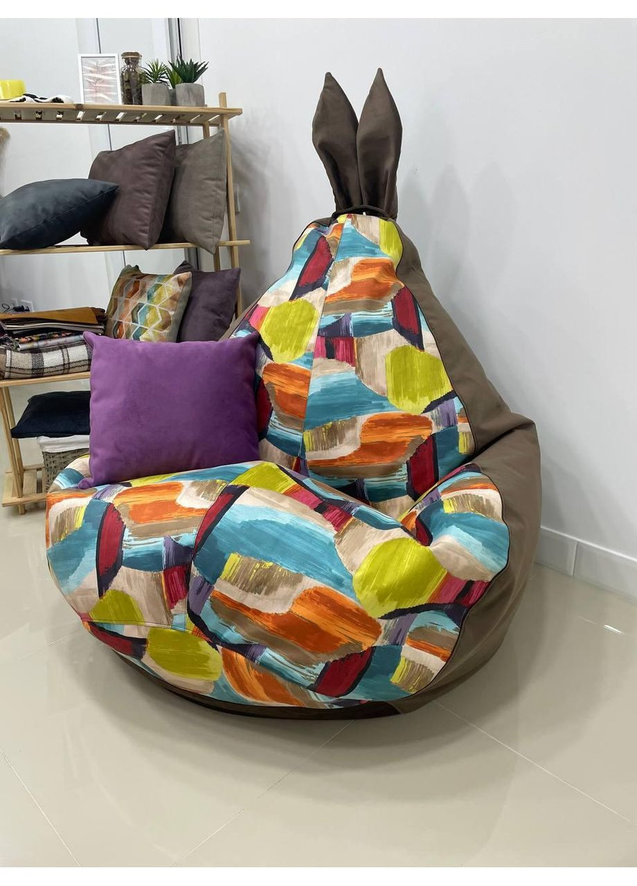 Кресло - мешок груша Зайка, M - 100х75 Akasya 275+Багира 11844 SkyPuff (361257253)