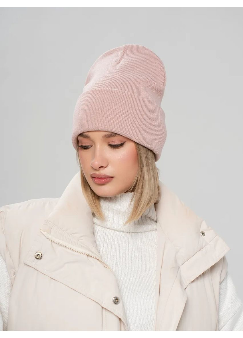 Молодежная двухслойная шапка бини лонг No Brand Шапка біні лонг лопата (362411554)